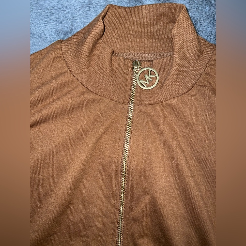 Michael KORS Brown Zip-Up with Gold Hardware